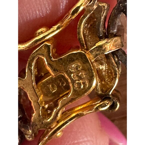 Vintage DBJ Sterling Silver GOLD VERMEIL Bracelet With Marquise Cubic Zirconia S - Picture 5 of 7